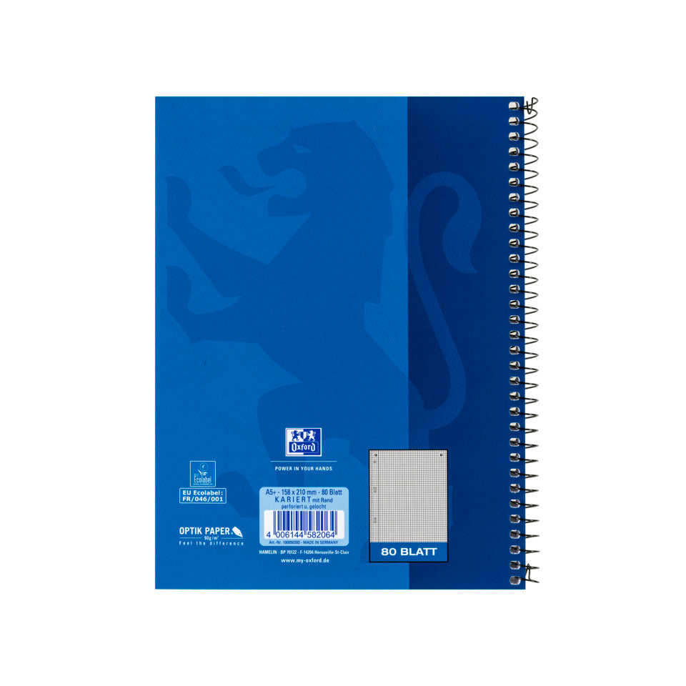 Collegeblock, A5+, 80 Blatt, kariert OXFORD 100050393