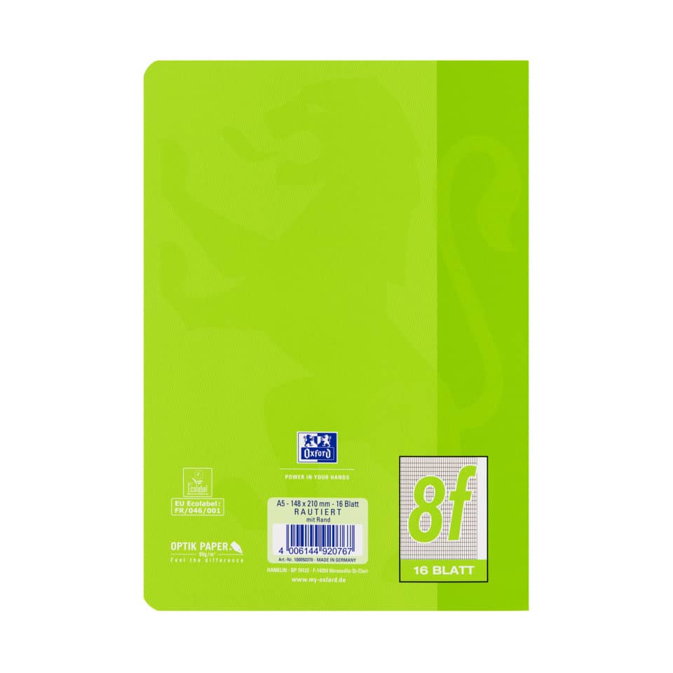 Heft, A5, 90g/m², 16 Blatt, Lin.f8, rautiert OXFORD 100050370
