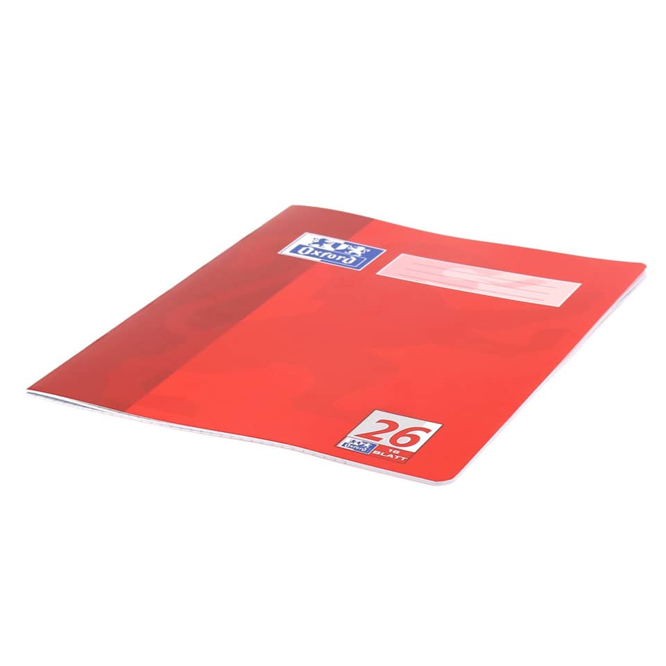 Heft, A4, 90g/m², 16 Blatt, Lin.26, kariert mit Rand, rot OXFORD 100050312