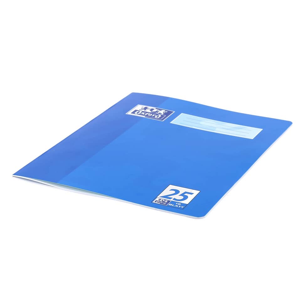 Heft, A4, 90g/m², 16 Blatt, Lin.25, liniert mit Rand, blau OXFORD 100050311