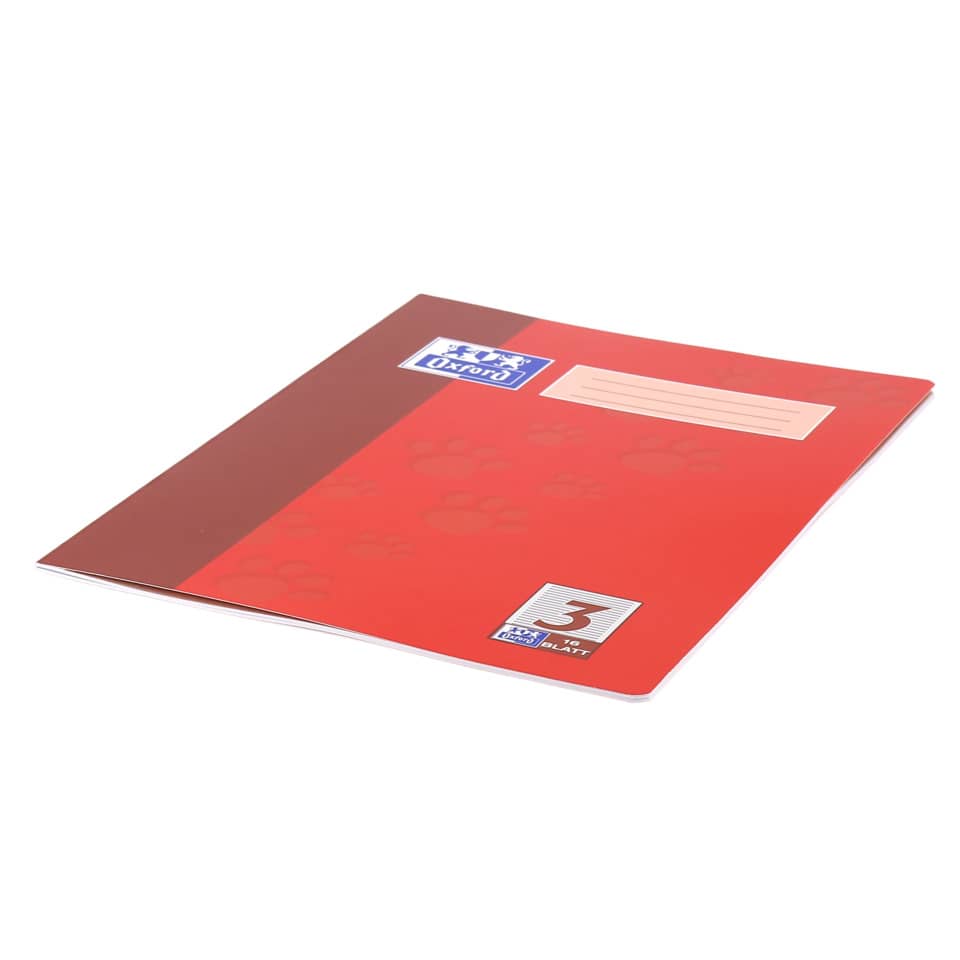 Heft, A4, 90g/m², 16 Blatt, Lin.3, liniert, rot OXFORD 100050402