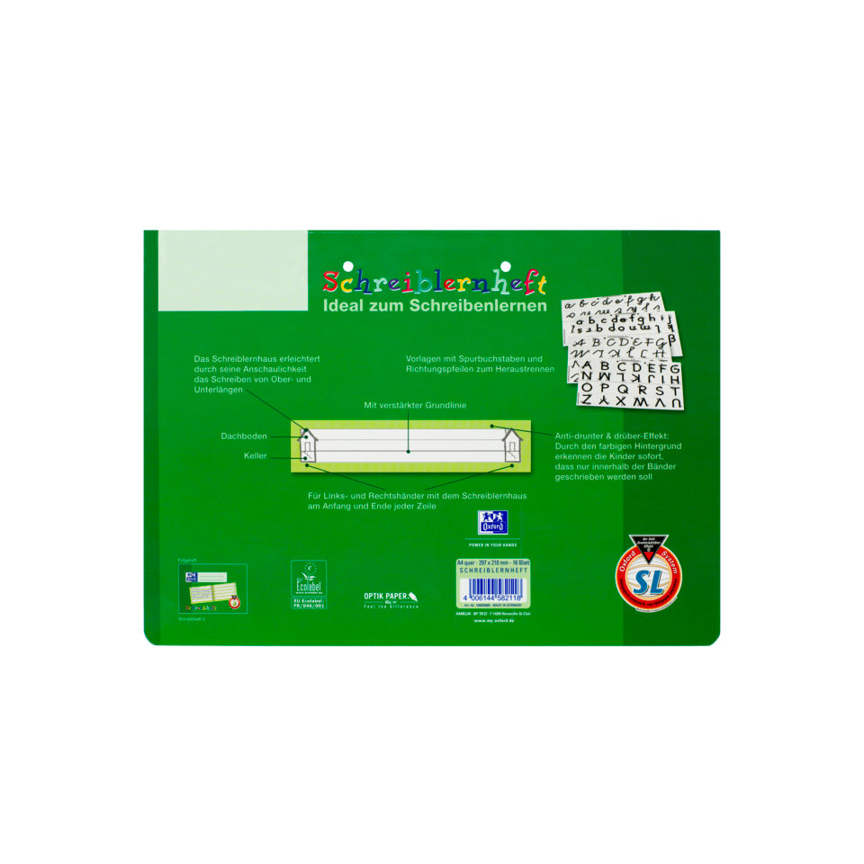Schreiblernheft, A4 quer, 16 Blatt, Lin.SL OXFORD 100050089 OXFORD 100050089 Spurbuchst.