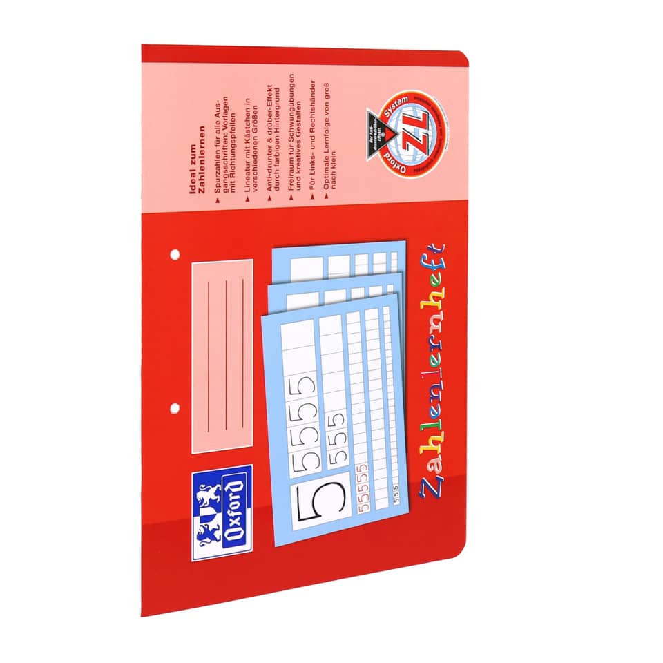 Zahlenlernheft, A4 quer, 16 Blatt, Lin.ZL OXFORD 100050304 OXFORD 100050304 Spurzahlen