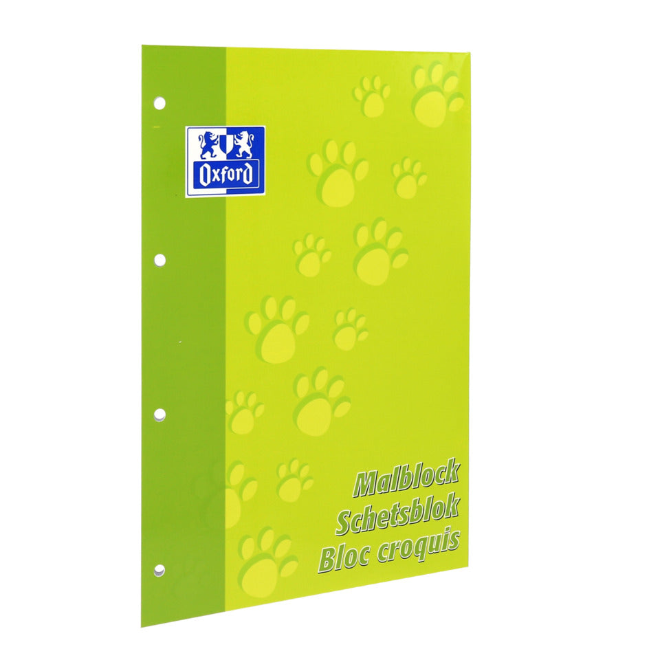Malblock, A4, 90g/m², 100 Blatt, 4-fach gelocht, blanko OXFORD 400073853 OXFORD 400073853 Schule