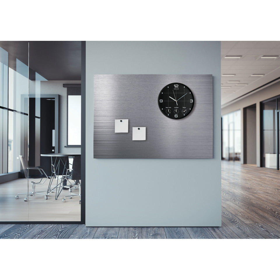 Wanduhr ON TIME schwarz für 4 Zeitzonen Ø 30,5 cm UNILUX 400094567