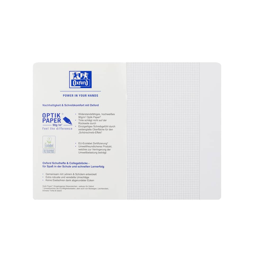 Heft Touch, A4, 90g/m², 16 Blatt, kariert, sonnengelb OXFORD 400104443