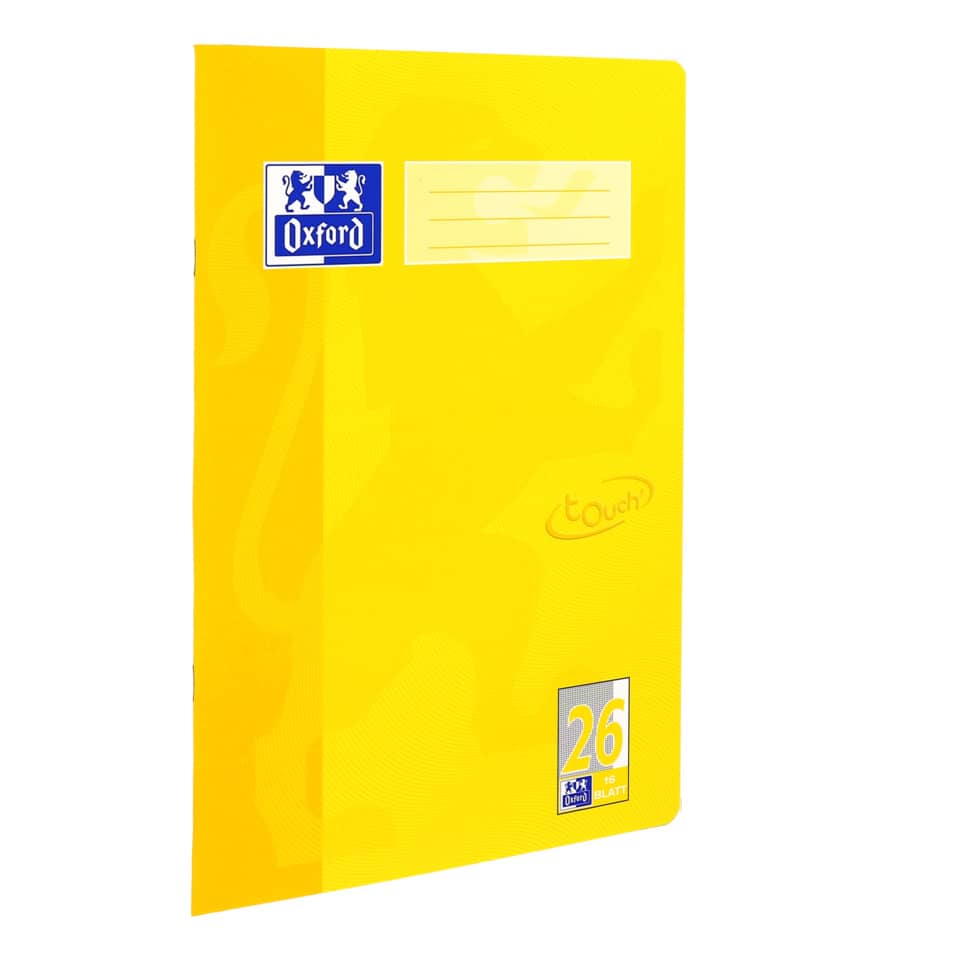 Heft Touch, A4, 90g/m², 16 Blatt, kariert, sonnengelb OXFORD 400104443