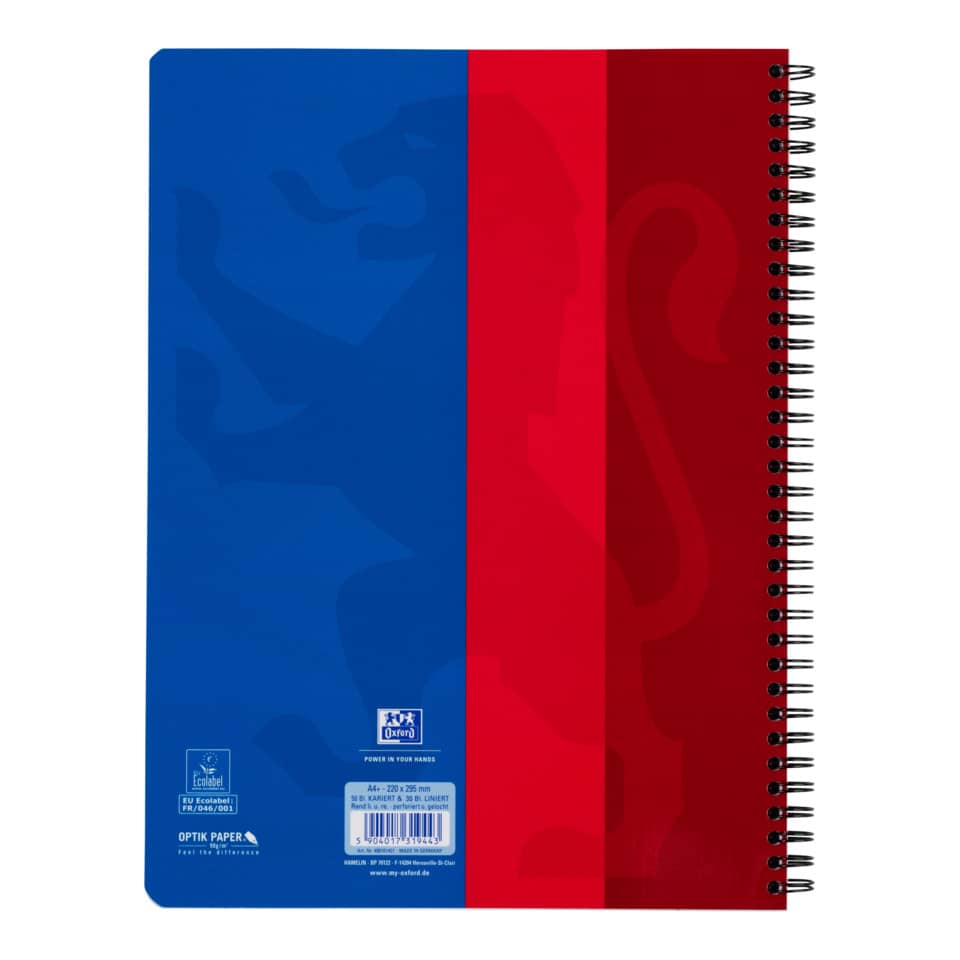 Collegeblock Klassik Duo, A4+, 80 Blatt, Lin.27/28, liniert/kariert OXFORD 400101421