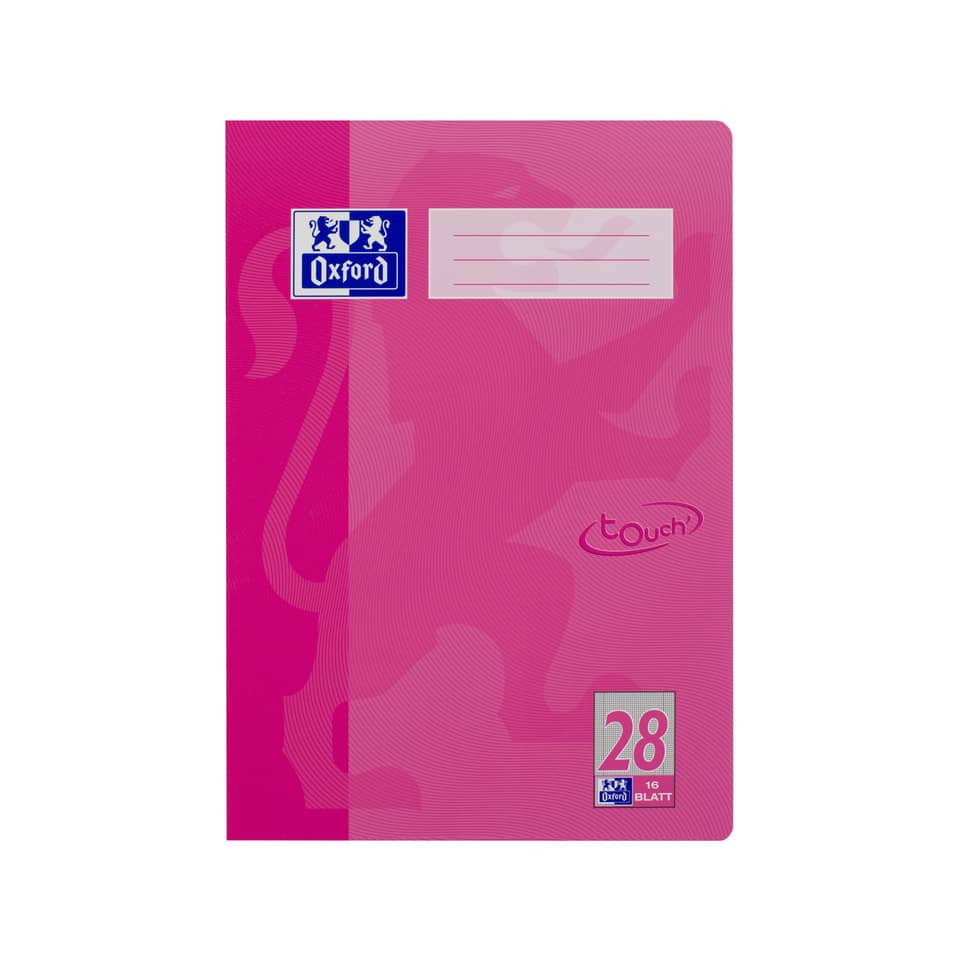 Heft Touch, A4, 90g/m², 16 Blatt, kariert, rosa OXFORD 400104447