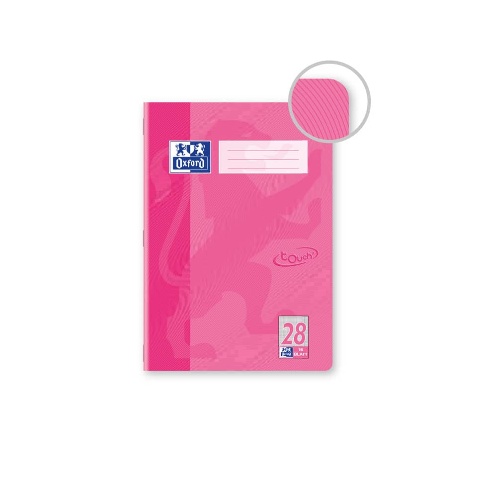 Heft Touch, A4, 90g/m², 16 Blatt, kariert, rosa OXFORD 400104447