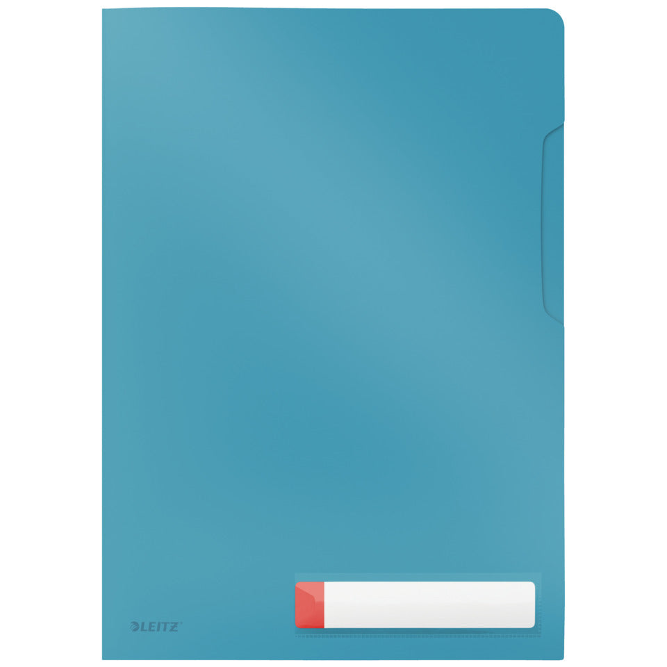 Sichthülle Cosy, A4, PP, mit Beschriftungsfenster, genarbt, 3 Stück, blau LEITZ 4708-00-61