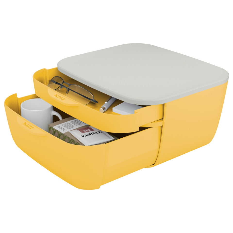 Schubladenset Cosy, 2 Schubladen, Polystyrol, gelb/hellgrau LEITZ 5357-00-19