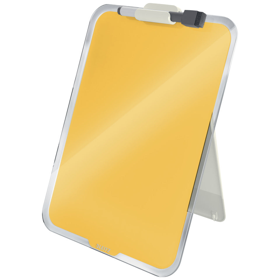 Memoboard Cosy, A4, Sicherheitsglas, magnetisch, aufstellbar, gelb LEITZ 3947-00-19