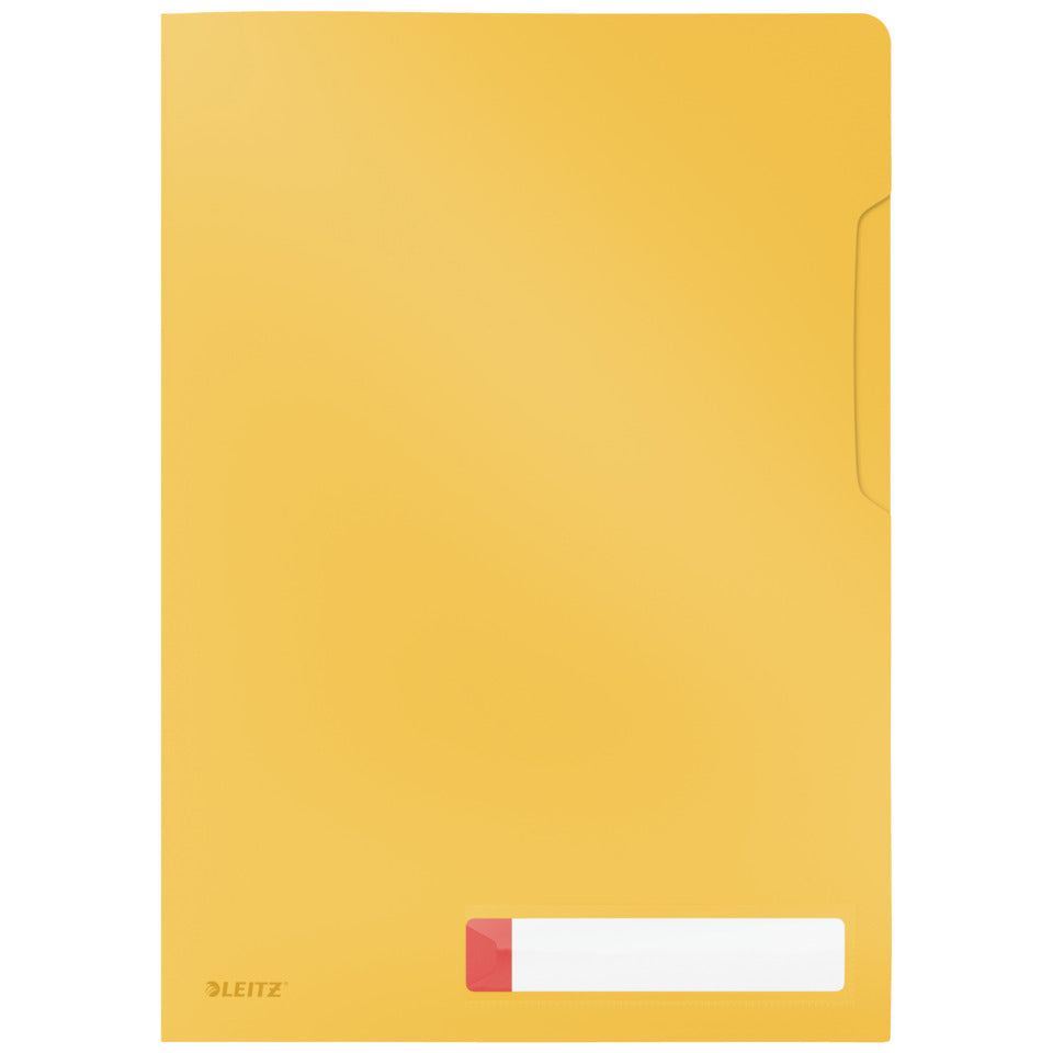 Sichthülle Cosy, A4, PP, mit Beschriftungsfenster, genarbt, 3 Stück, gelb LEITZ 4708-00-19