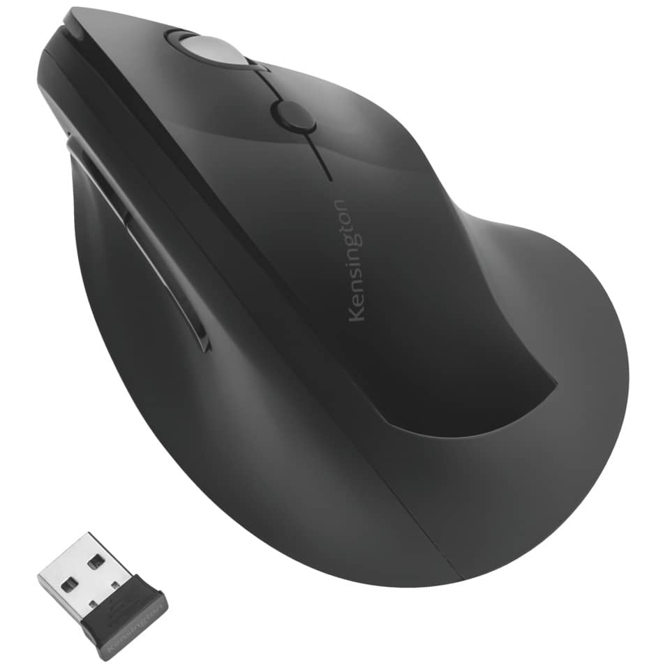 Maus Pro Fit Ergo - Rechtshänder, 5 Tasten, 1600dpi, kabellos, schwarz KENSINGTON K75501EU KENSINGTON K75501EU Pro Fit Ergo