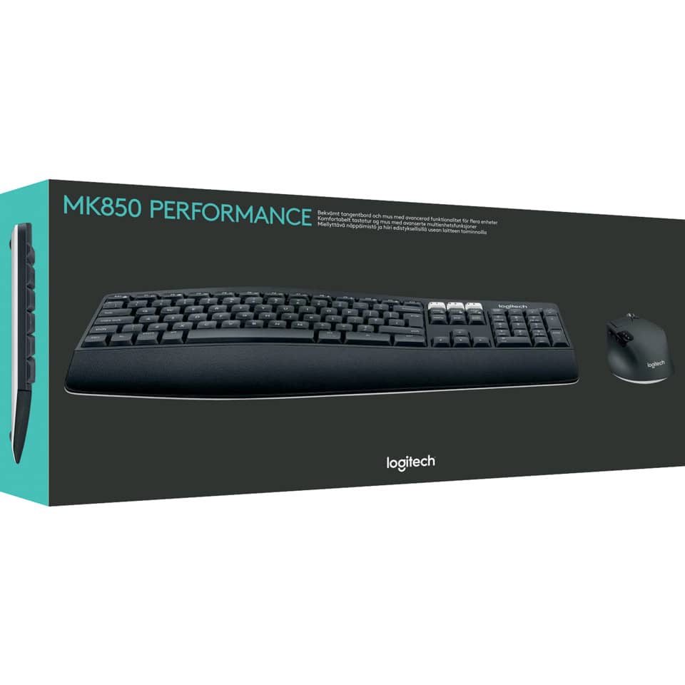 Tastatur + Maus MK850, Deutsch, Wireless, schwarz LOGITECH 920-008221