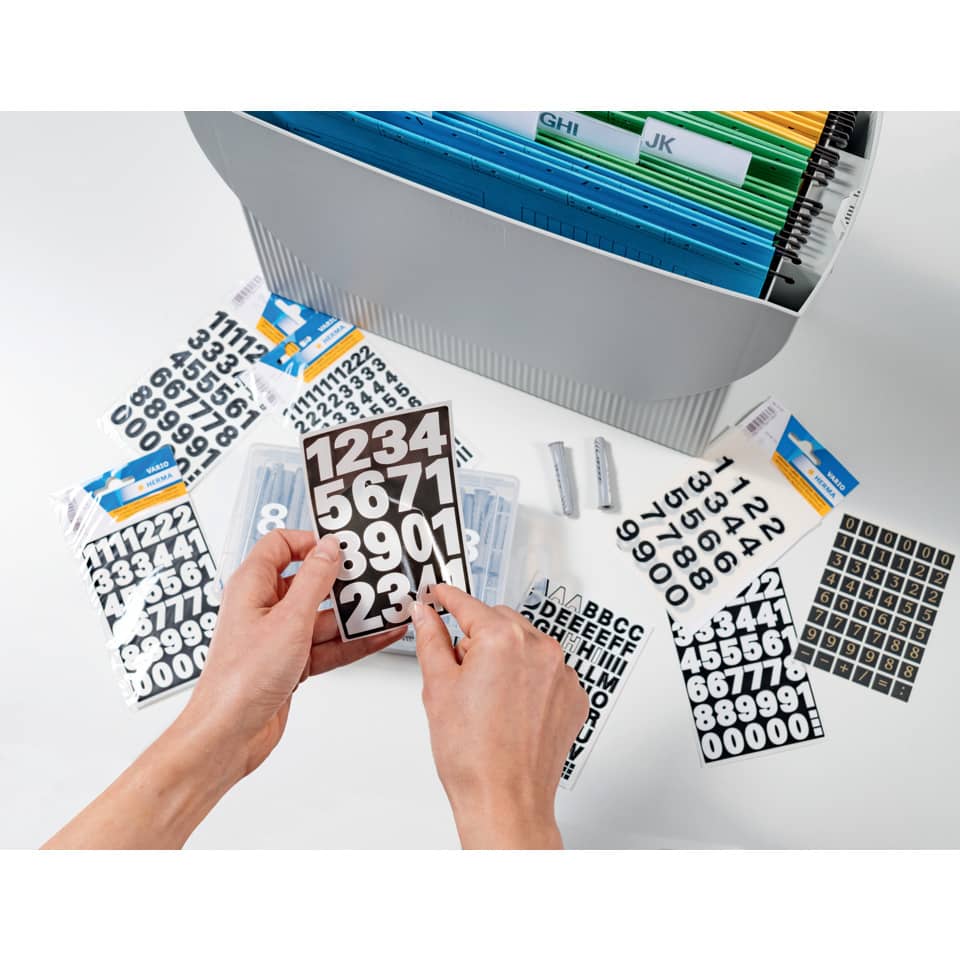 Zahlenetiketten 0-9, wetterfest, 18 Stück, schwarz HERMA 4189 HERMA 4189  33 mm wetterfest
