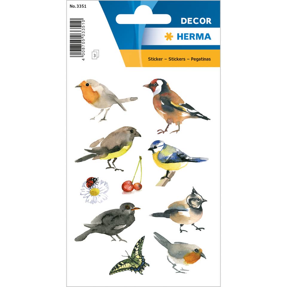 Sticker Aquarell Vögel, 30 Stück HERMA 3351 HERMA 3351 Decorsticker