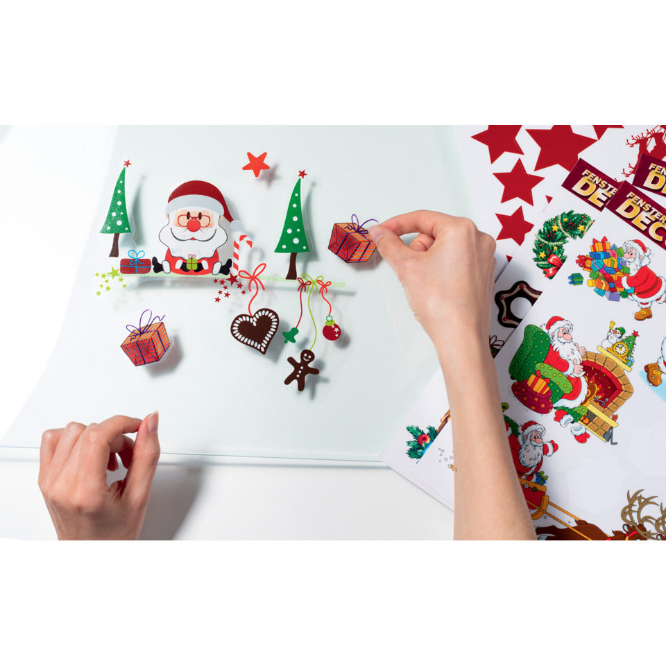 Fensterbilder Fröhlicher Weihnachtsmann, 7 Stück HERMA 15113
