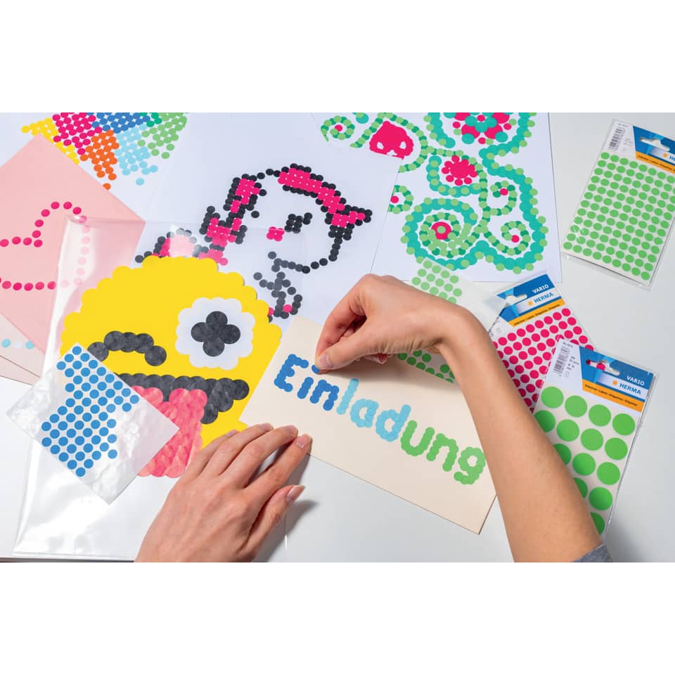 Etiketten permanent, Ø8mm, 540 Stück, grün HERMA 1845 HERMA 1845 540 Stück permanent haftend