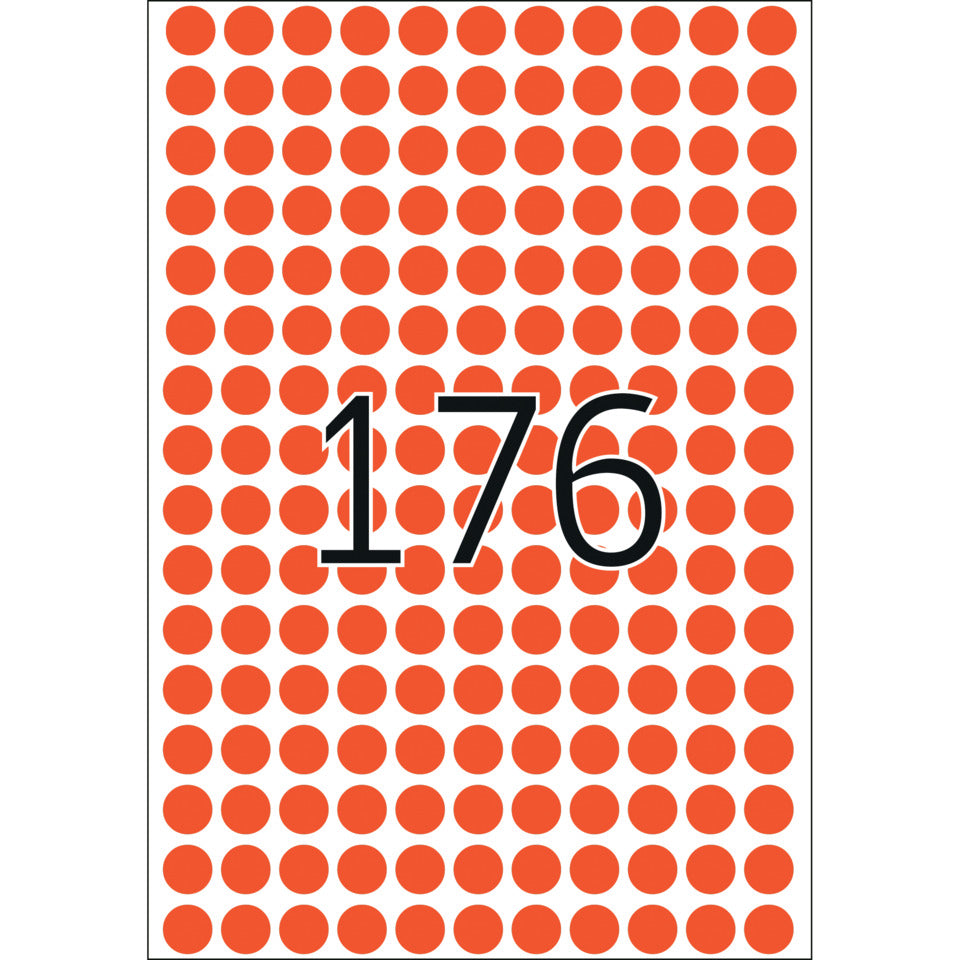 Etiketten permanent, Ø8mm, 5632 Stück, rot HERMA 2212 HERMA 2212 Farbpunkte