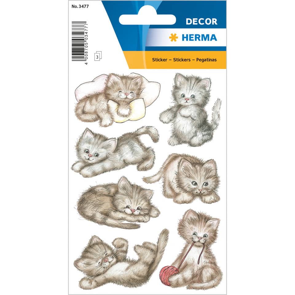 Sticker Drolliges Kätzchen, 21 Stück HERMA 3477 HERMA 3477 Decor