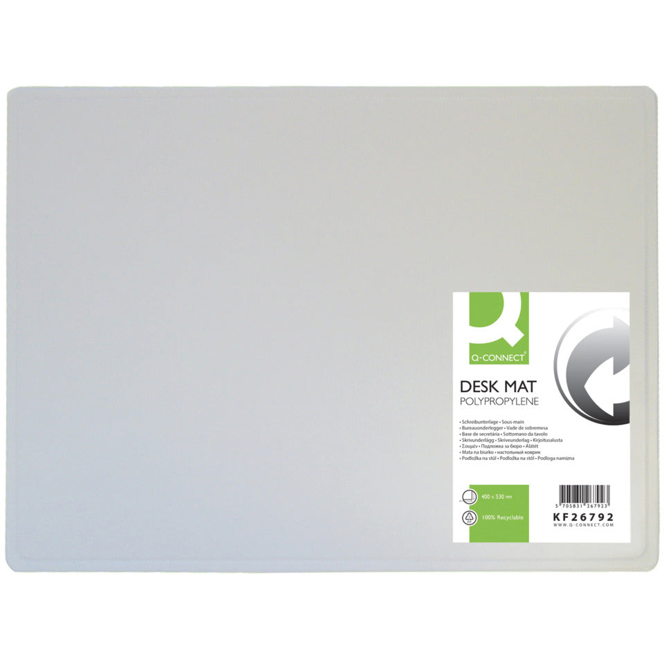 Schreibunterlage, 53x40cm, transparent Q-CONNECT KF26792 Q-CONNECT KF26792 PP