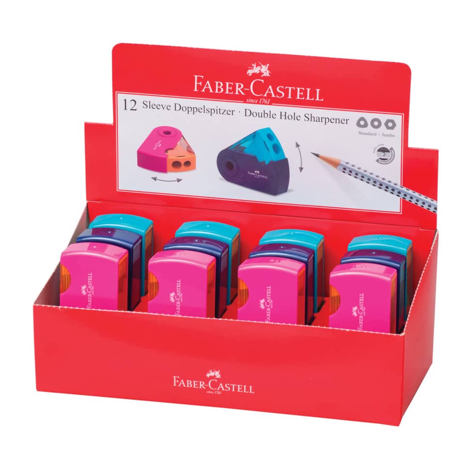 Doppelspitzdose Sleeve, 3 Trendfarben, farbig sortiert FABER CASTELL 182704 FABER CASTELL 182704 Trend
