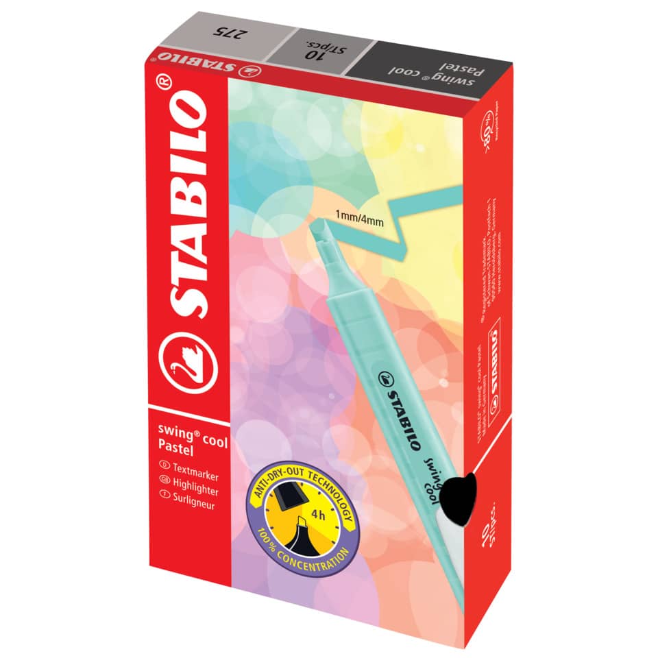 Textmarker swing® cool Pastel, 1-4mm, korallrot STABILO 275/140-8 STABILO 275/140-8  Pastel