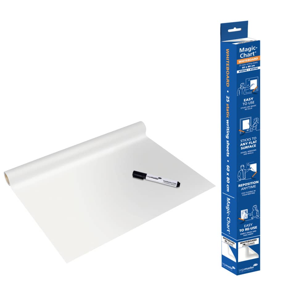 Schreibfolie Magic-Chart Whiteboard, 60 x 80cm, 25 Blatt, weiß LEGAMASTER 7-159100 LEGAMASTER 7-159100 60x80cm