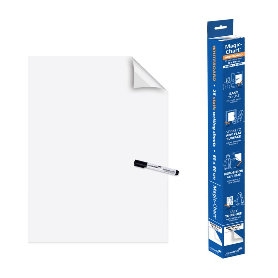 Schreibfolie Magic-Chart Whiteboard, 60 x 80cm, 25 Blatt, weiß LEGAMASTER 7-159100 LEGAMASTER 7-159100 60x80cm