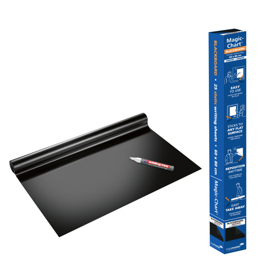 Schreibfolie Magic-Chart Blackboard, 60 x 80cm, 25 Blatt, schwarz LEGAMASTER 7-159200 LEGAMASTER 7-159200 60x80cm