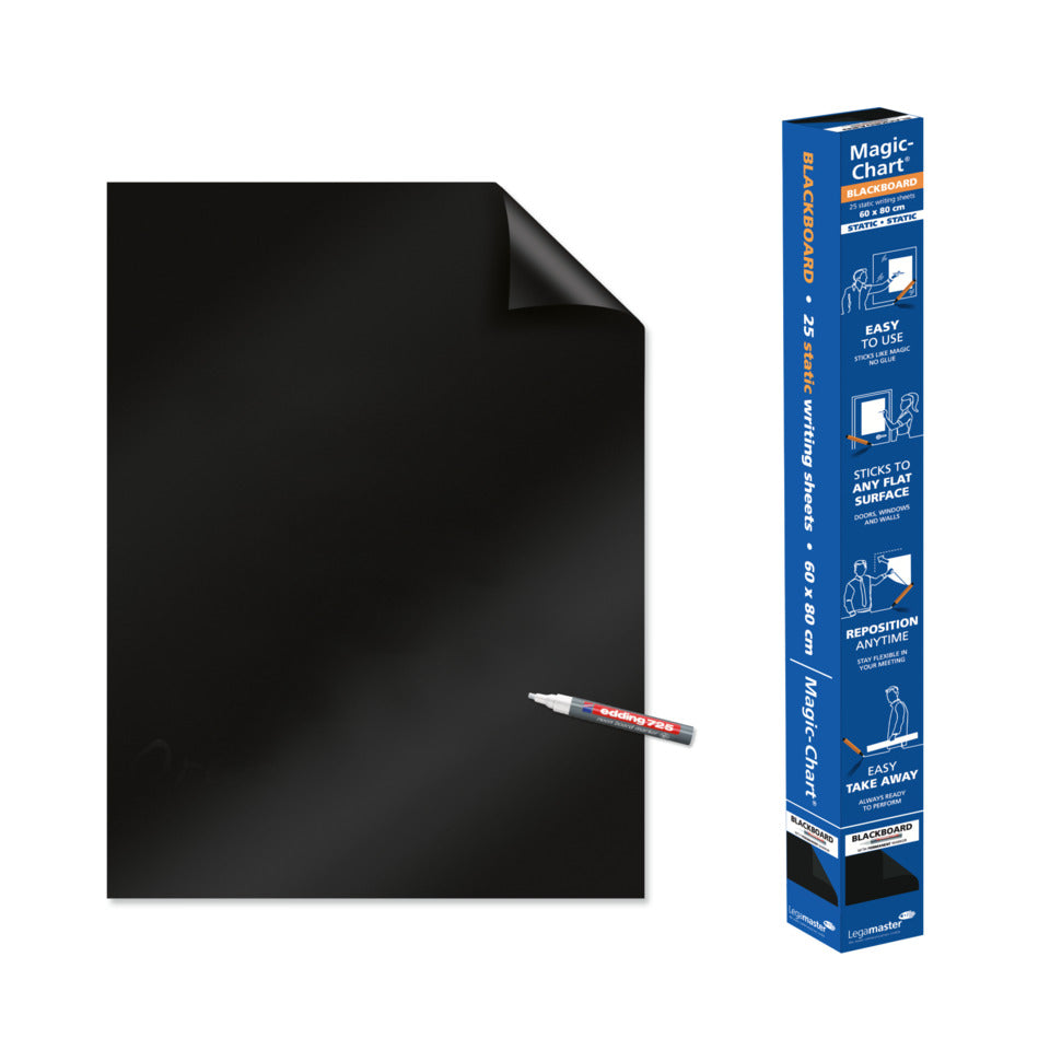 Schreibfolie Magic-Chart Blackboard, 60 x 80cm, 25 Blatt, schwarz LEGAMASTER 7-159200 LEGAMASTER 7-159200 60x80cm
