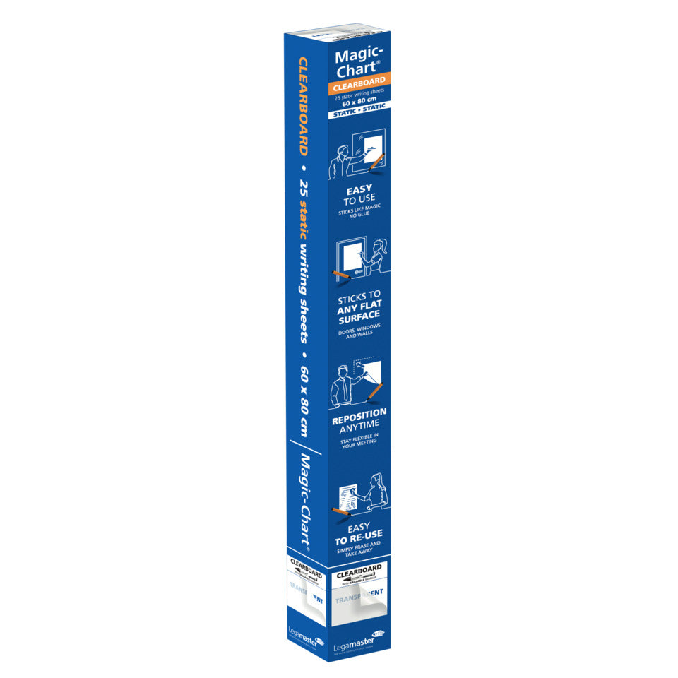 Schreibfolie Magic-Chart Clearboard, 60 x 80cm, 25 Blatt, transparent LEGAMASTER 7-159300 LEGAMASTER 7-159300 60x80cm