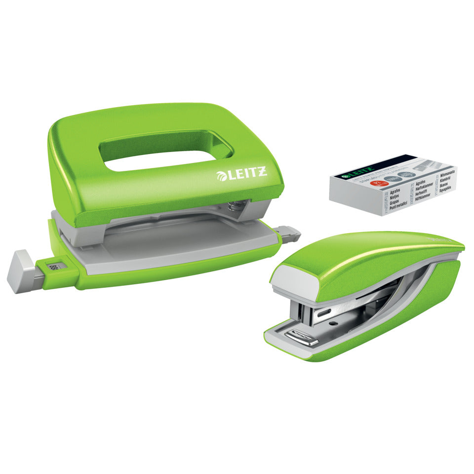 Locher+Hefter mini NeXXt WOW, 10 Blatt, Anschlagschiene, Metall, grün LEITZ 5561-20-54 LEITZ 5561-20-54 NeXXt