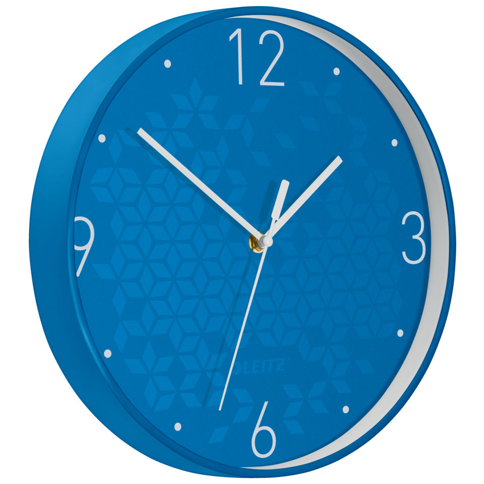 Wanduhr WOW, Kunststoff, 29 cm, blau LEITZ 9015-00-36