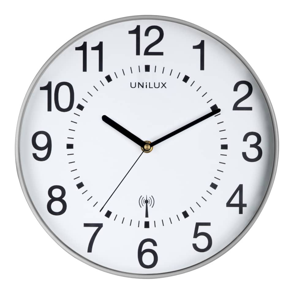 Wanduhr WAVE, Ø30cm, Funksteuerung, metallgrau UNILUX 400094562