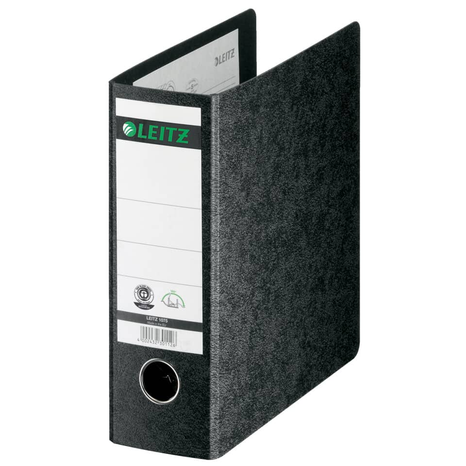 Qualitäts-Ordner 180° Hartpappe, A5 hoch, 80mm, schwarz LEITZ 1075-00-00 LEITZ 10750000 77mm