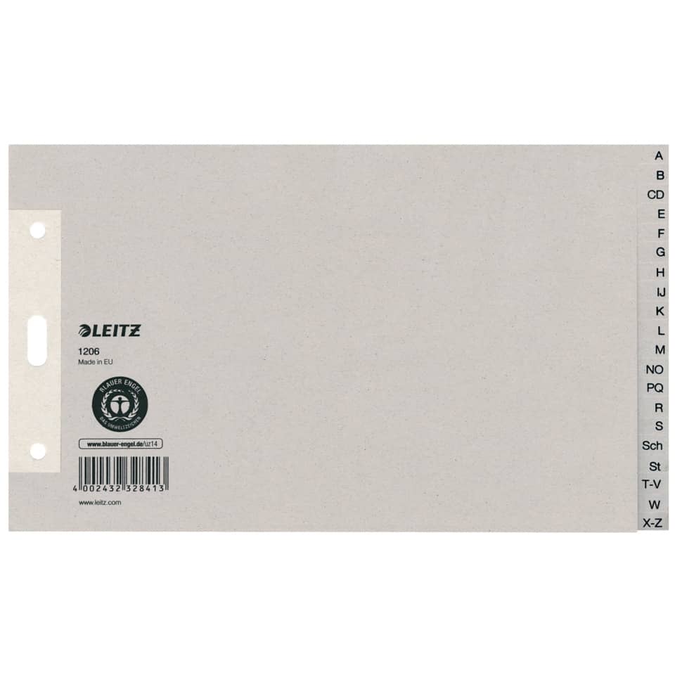 Papierregister A-Z, A5 quer, Papier, 20 Blatt, grau LEITZ 1206-00-85 LEITZ 1206-00-85 Papier 20tlg.