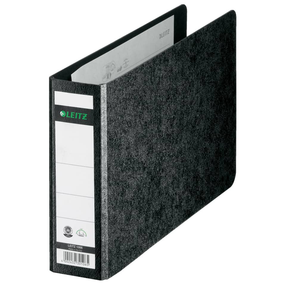 Qualitäts-Ordner 180° Hartpappe, A5 quer, 55mm, schwarz LEITZ 1066-00-00 LEITZ 10660000 56mm o. Grifflo