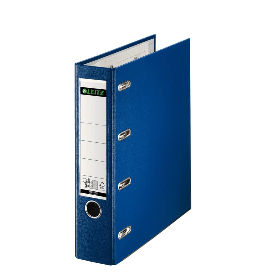 Doppelordner Plastik, mit Schlitzen, 2xA5 quer, 75 mm, blau LEITZ 1012-00-35 LEITZ 10120035 für 2xA5