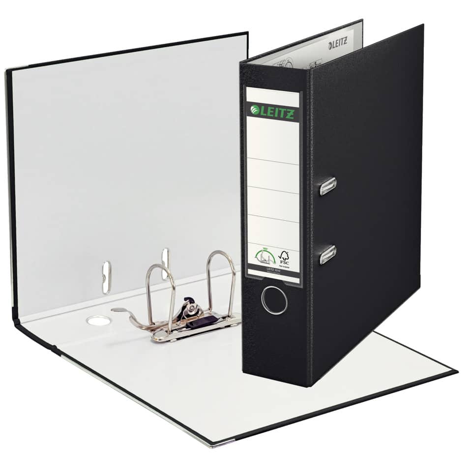 Qualitäts-Ordner 180° Plastik, A4, 80mm, schwarz LEITZ 1010-50-95 LEITZ 1010-50-95 180° Mechanik