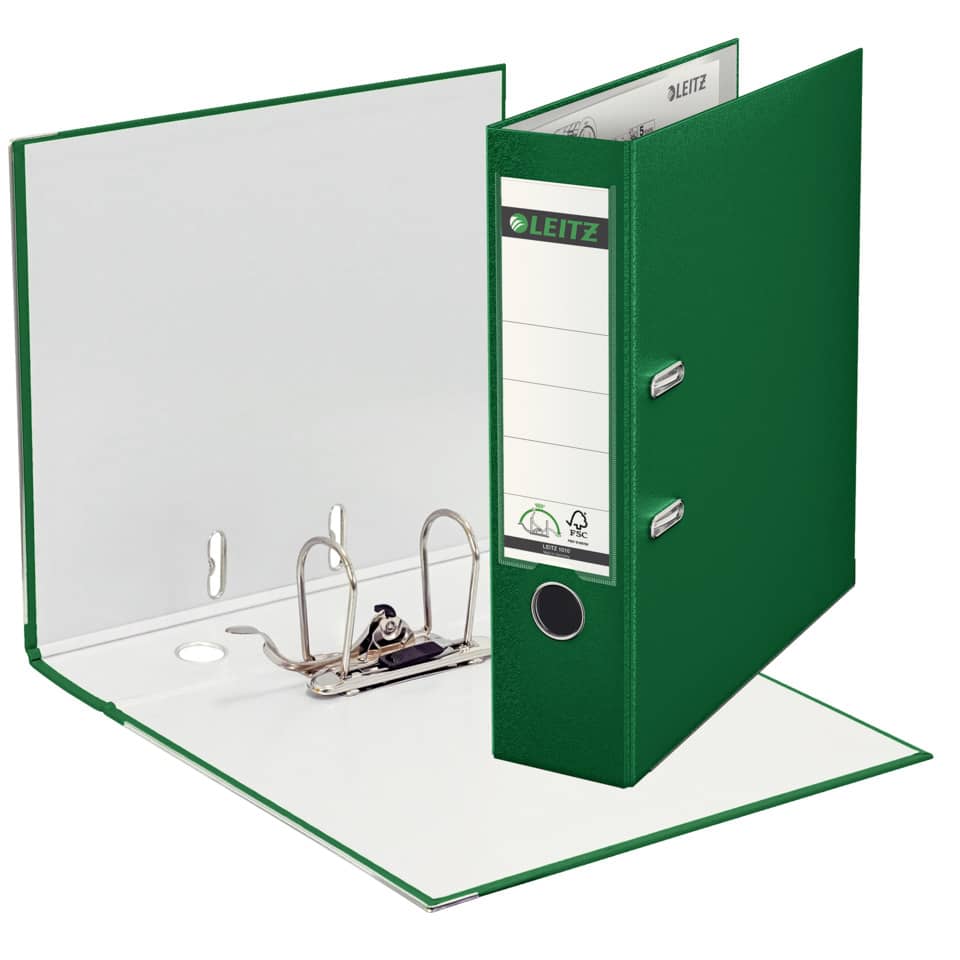 Qualitäts-Ordner 180° Plastik, A4, 80mm, grün LEITZ 1010-50-55 LEITZ 1010-50-55 180° Mechanik
