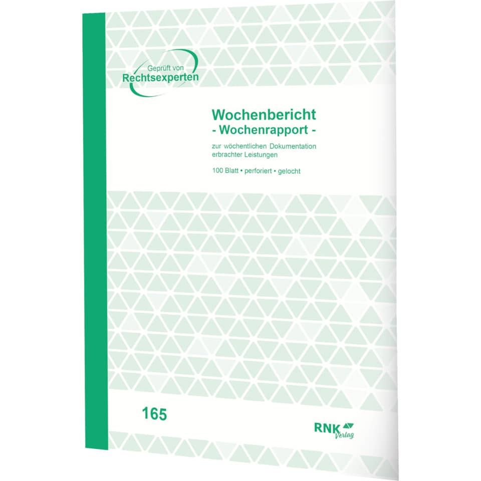 Wochenlohnblock, A4, 100 Blatt RNK 165 A4 100Bl     165