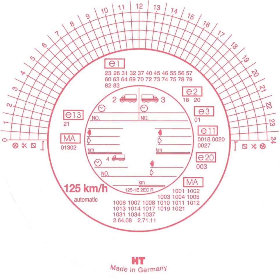 Tachoscheibe - 125 km/h Automatik, Ø12cm, 100 Blatt RNK 3101 RNK 3101 HAUG Automatic