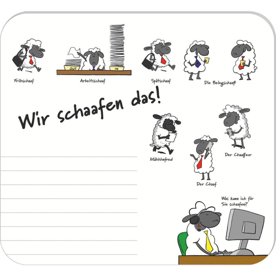 Mauspad - Block "Wir schaafen das!", 240 x 220 mm, 30 Blatt RNK 46653 RNK 46653 Design1
