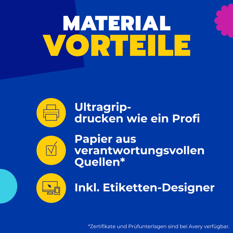 Universaletiketten, 105x48mm, 120 Stück, weiß AVERY ZWECKFORM 3424-10 AVERY ZWECKFORM 3424-10 10 Blatt