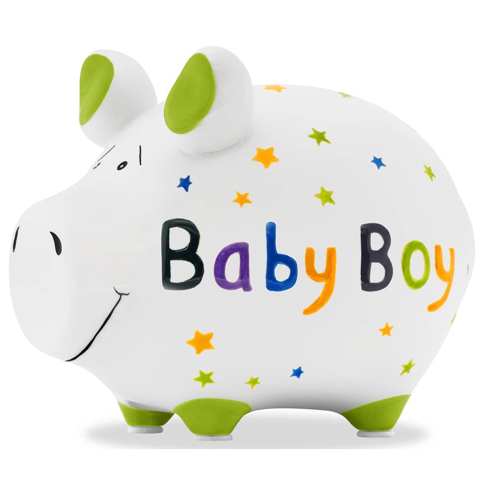 Sparschwein klein "Baby Boy´", 12,5 x 9 x 9 cm, Keramik KCG 10029612 KCG 101764/10029612 Baby Boy