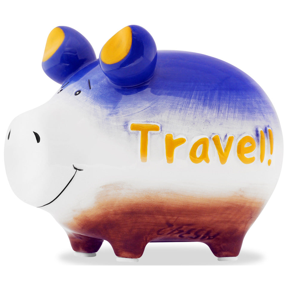 Sparschwein klein "Travel", 12,5 x 9 x 9 cm, Keramik KCG 10029622 KCG 101768/10029622 Travel