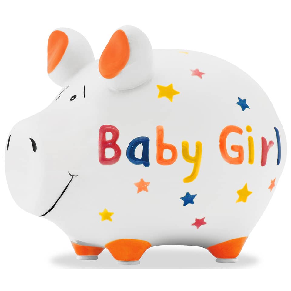 Sparschwein klein "Baby Girl´", 12,5 x 9 x 9 cm, Keramik KCG 10029613 KCG 101765/10029613 Baby Girl